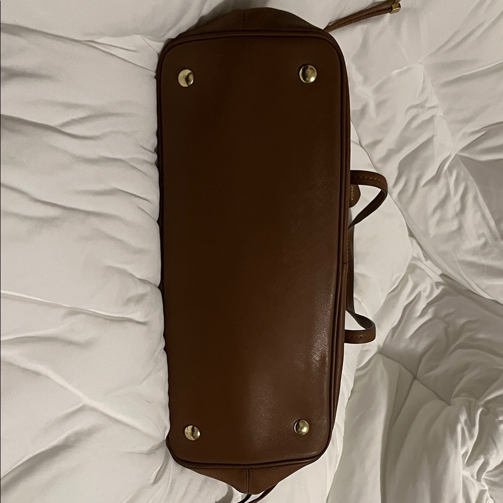 Coach Payton Chestnut Brown Leather Tote with Gold Accents - Picture 14 of 16
